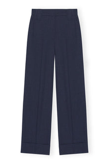 Blue Drapey Melange Trousers | Sky Captain