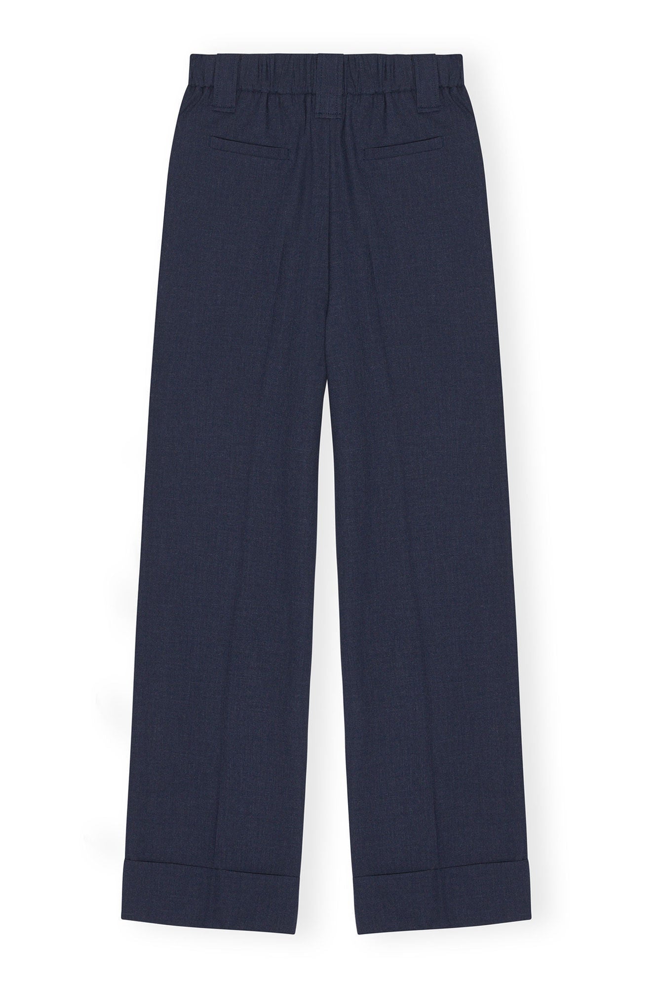 Blue Drapey Melange Trousers | Sky Captain