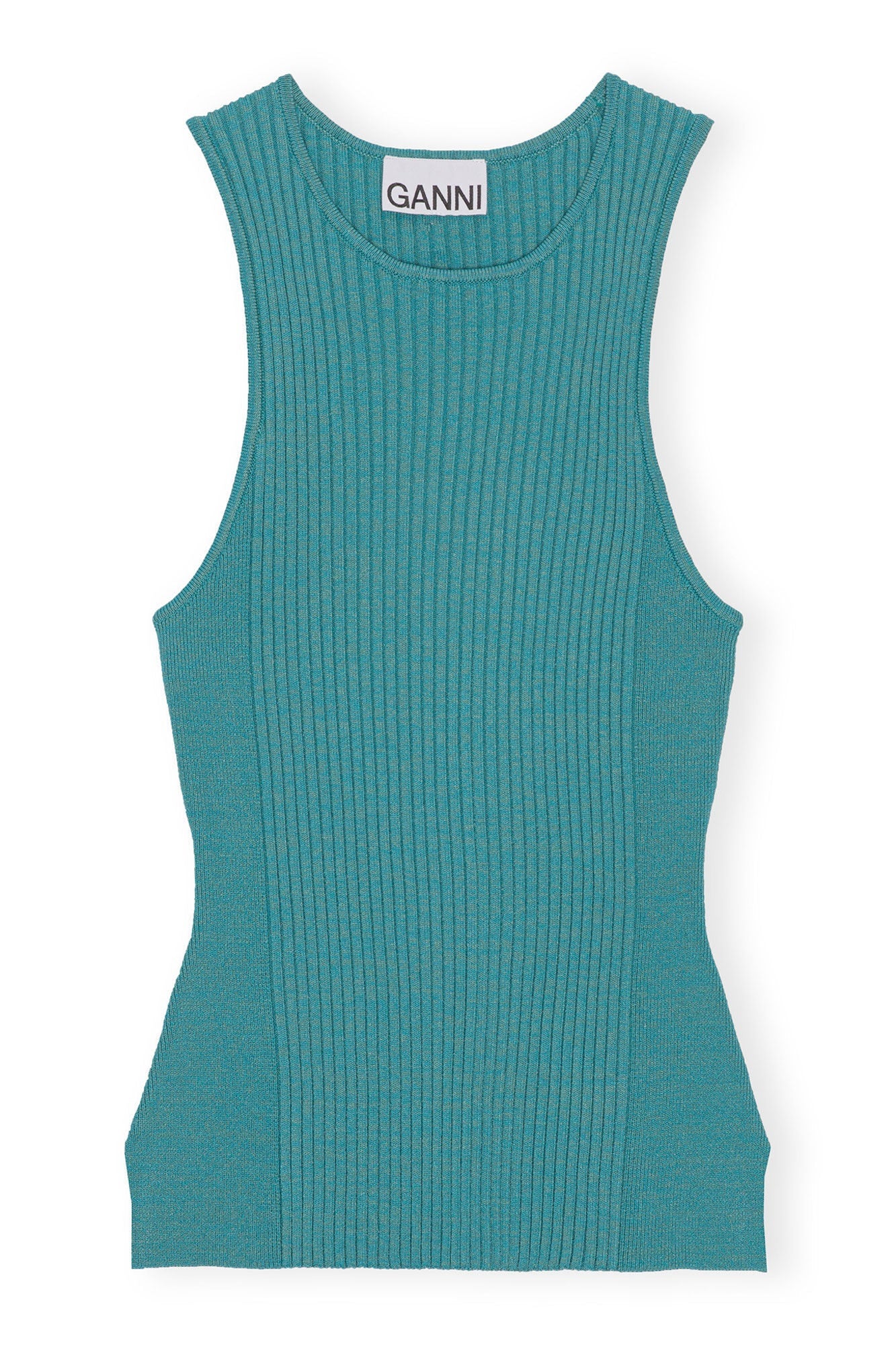 Blue Sleeveless Melange Top | Lagoon
