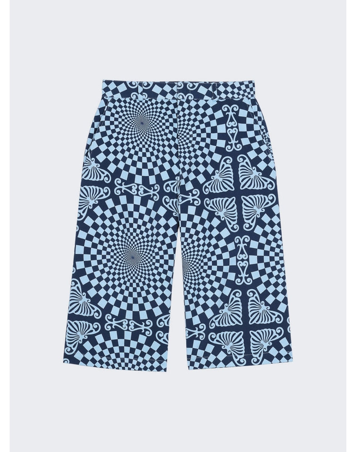 Bluemarble | Men | Folk Checkerboard Print Shorts | Blue