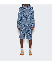Bluemarble | Men | Folk Checkerboard Print Shorts | Blue