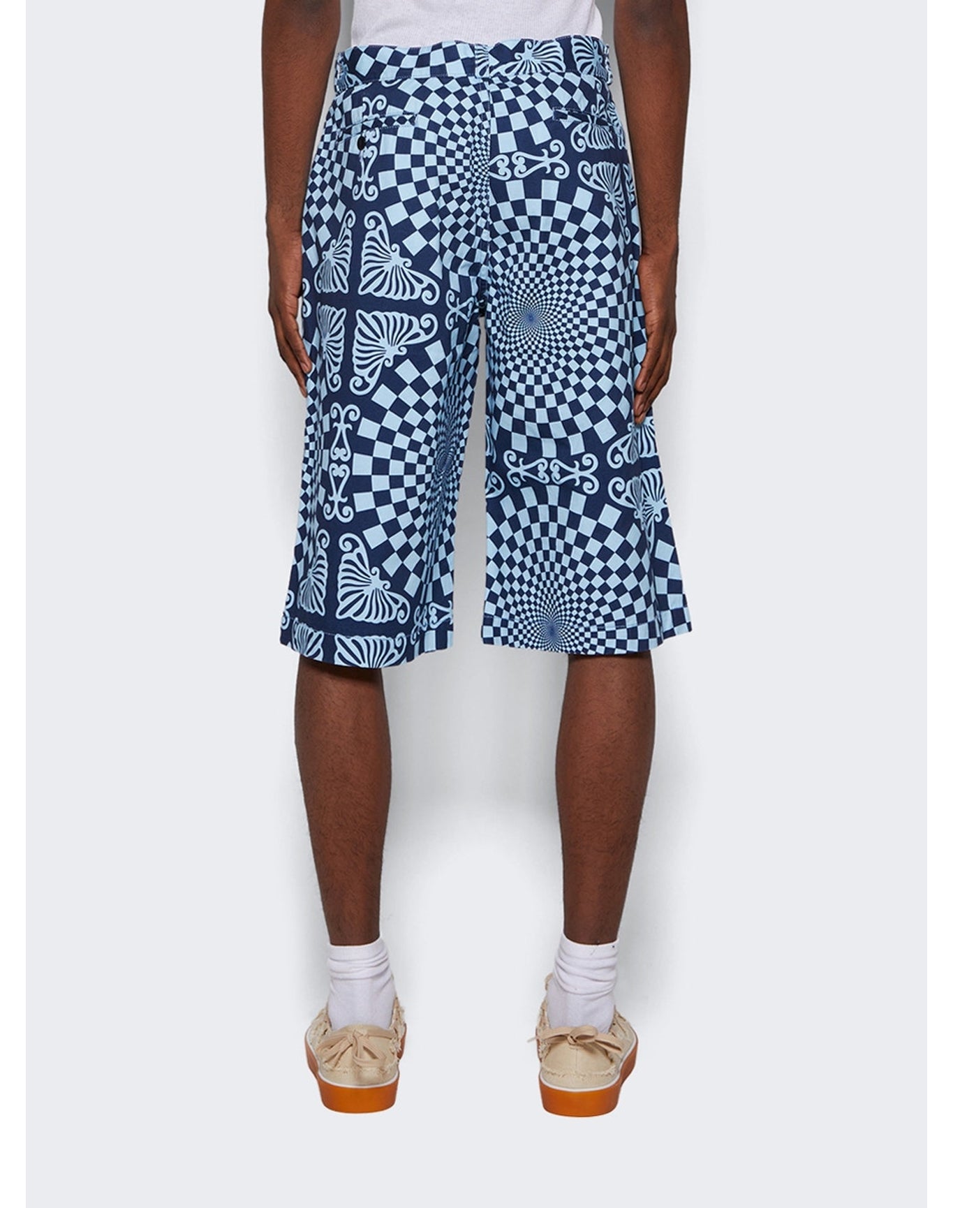 Bluemarble | Men | Folk Checkerboard Print Shorts | Blue
