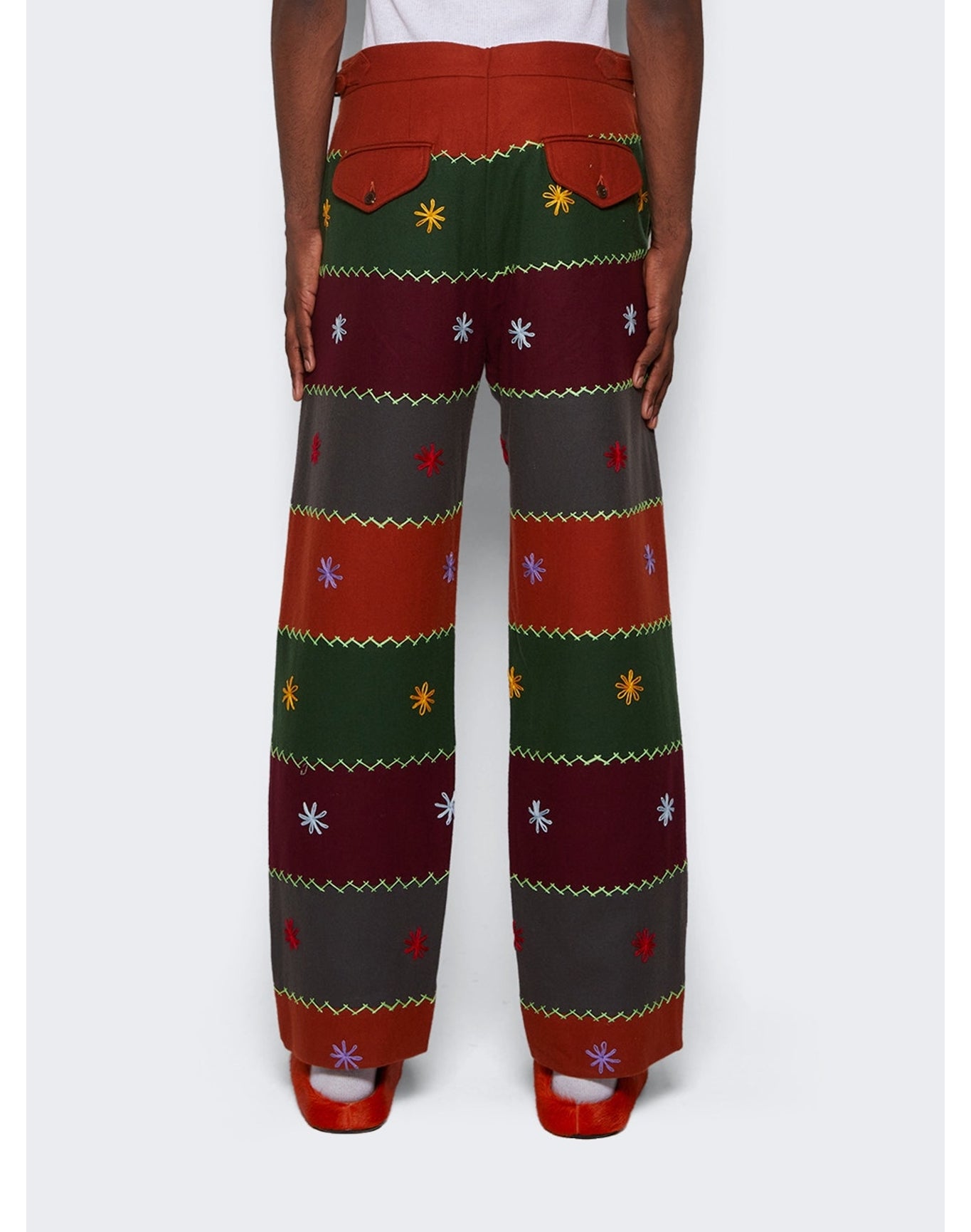 Bode | Men | Embroidered Autumn Quilt Trousers | Multicolor
