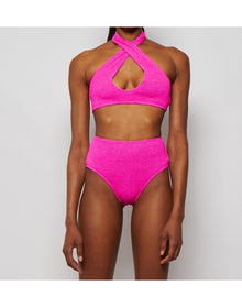 Bond-Eye | Women | Car Crop Eco Bikini Top | Bright Pink