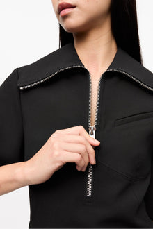 Bonded Crepe Mini Dress | Black (V3)
