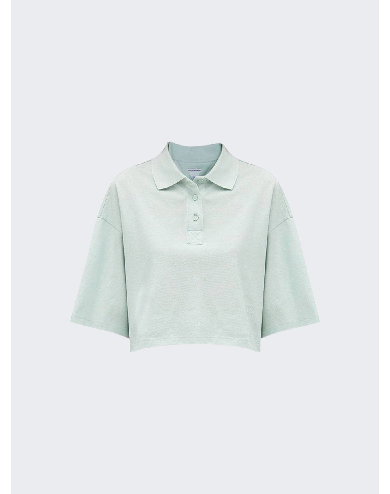Bottega Veneta | Women | Cropped Piquet Polo | Light Cyan