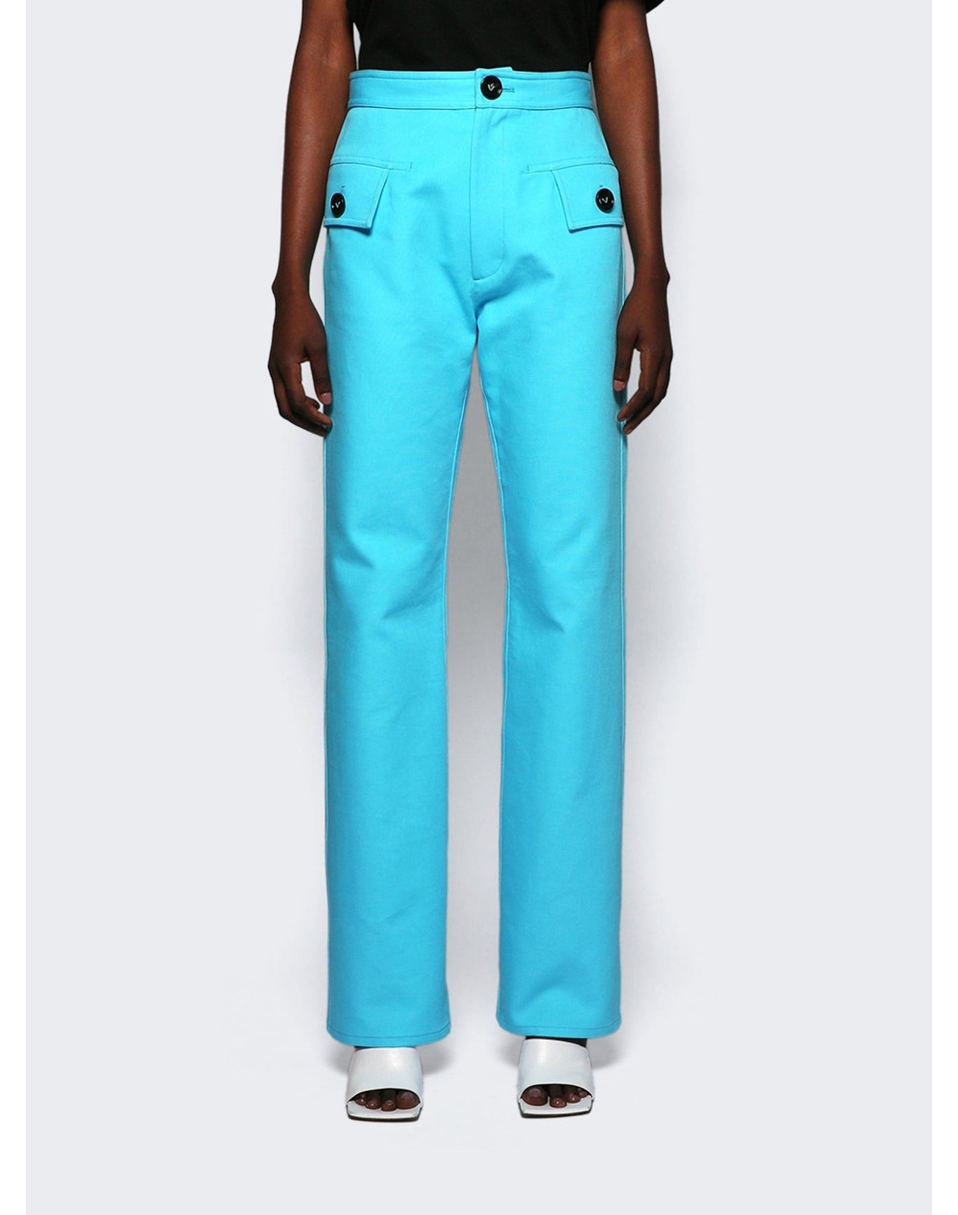 Bottega Veneta | Women | Double Cotton Canvas Trousers | Dip Blue