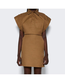 Bottega Veneta | Women | Gabardine Dress | Dark Sand