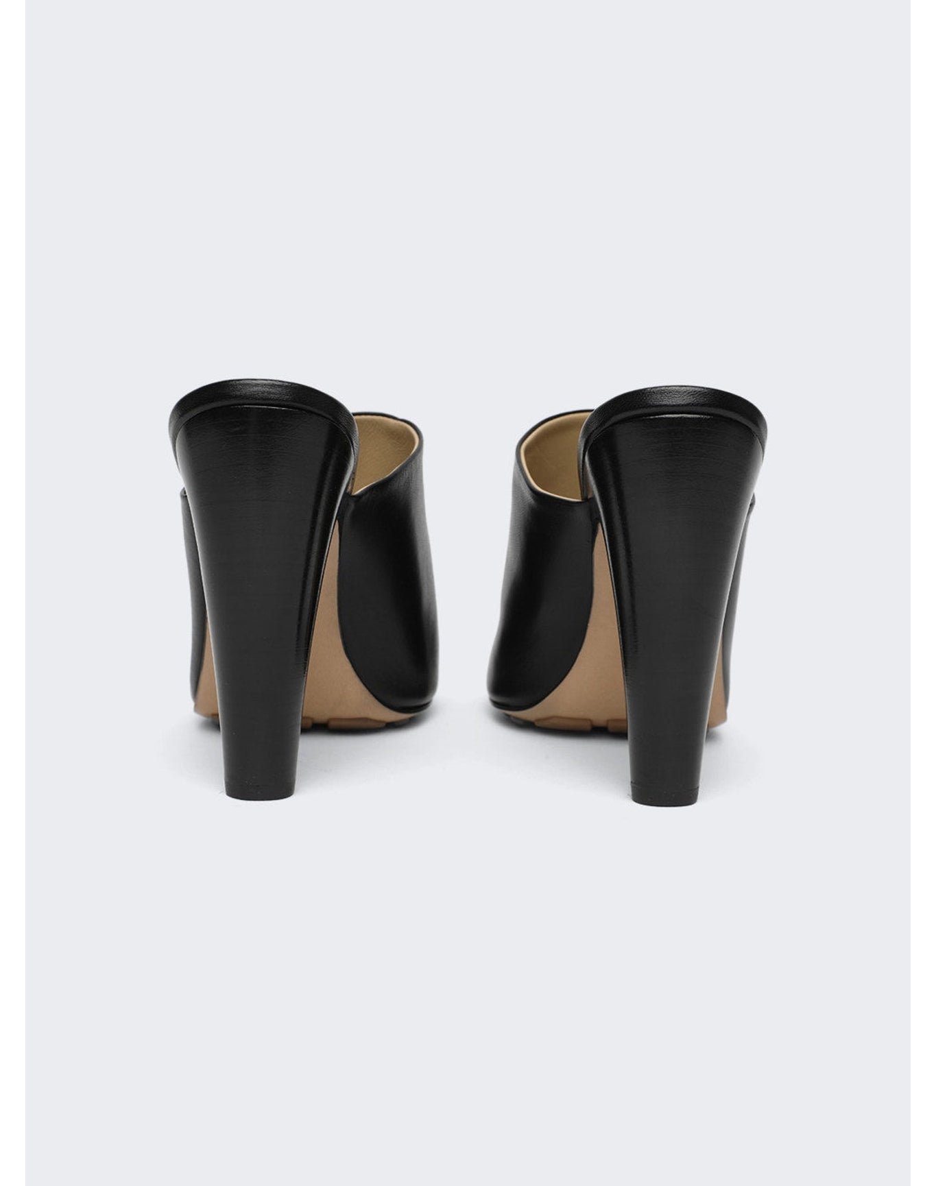 Bottega Veneta | Women | High Heel Leather Mule Sandals | Black