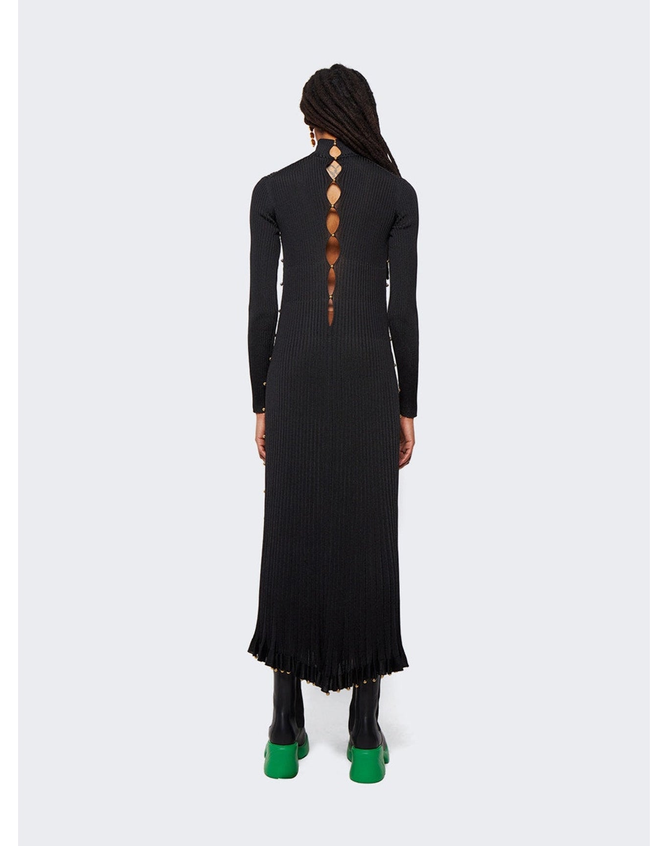 Bottega Veneta | Women | Light Viscose Plissé Dress | Black