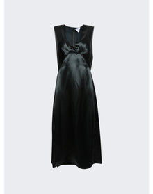 Bottega Veneta | Women | Washed Fluid Shine Midi Dress | Black