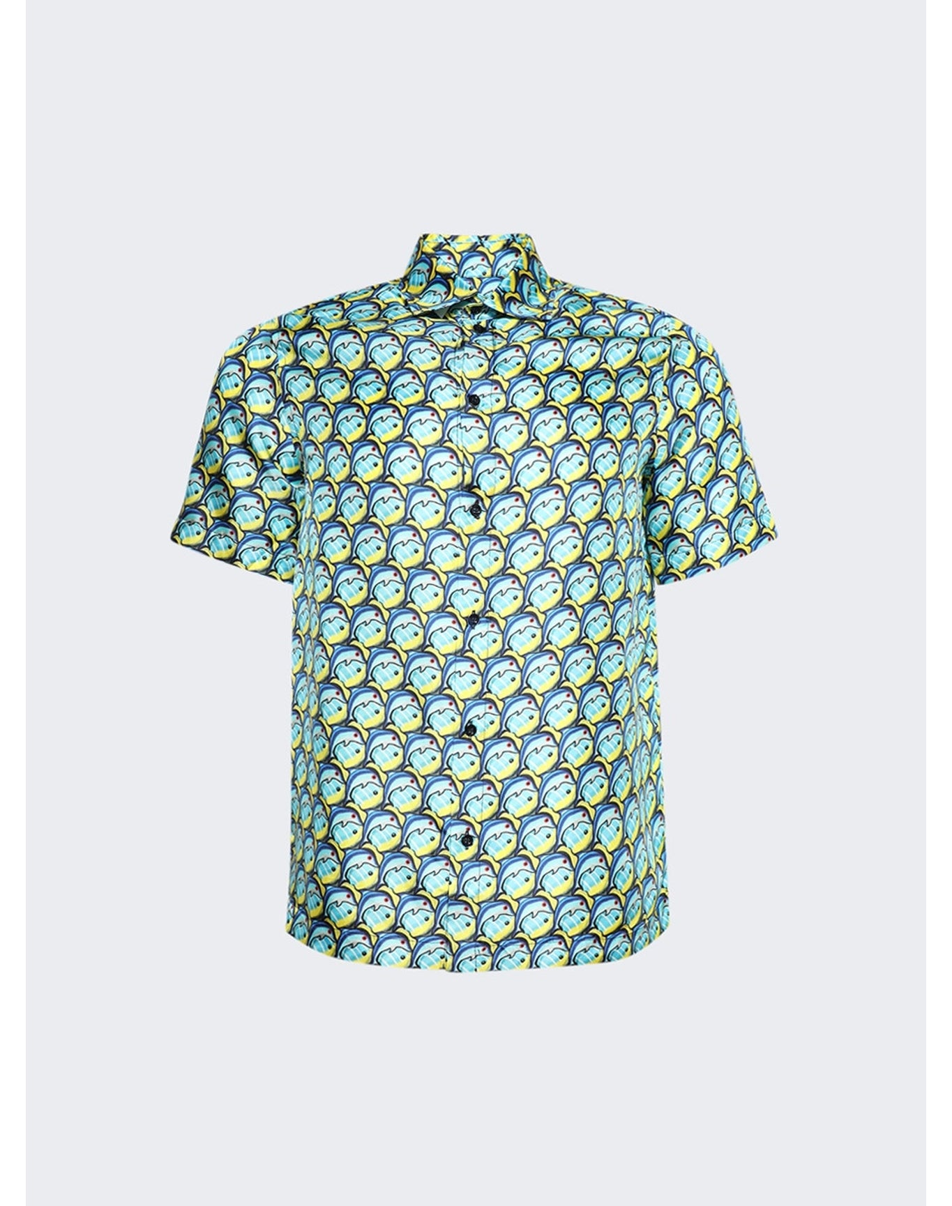 Botter | Men | Classic Short Sleeve Shirt | Blue Fish Silk