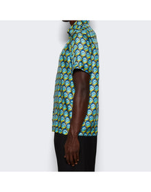 Botter | Men | Classic Short Sleeve Shirt | Blue Fish Silk