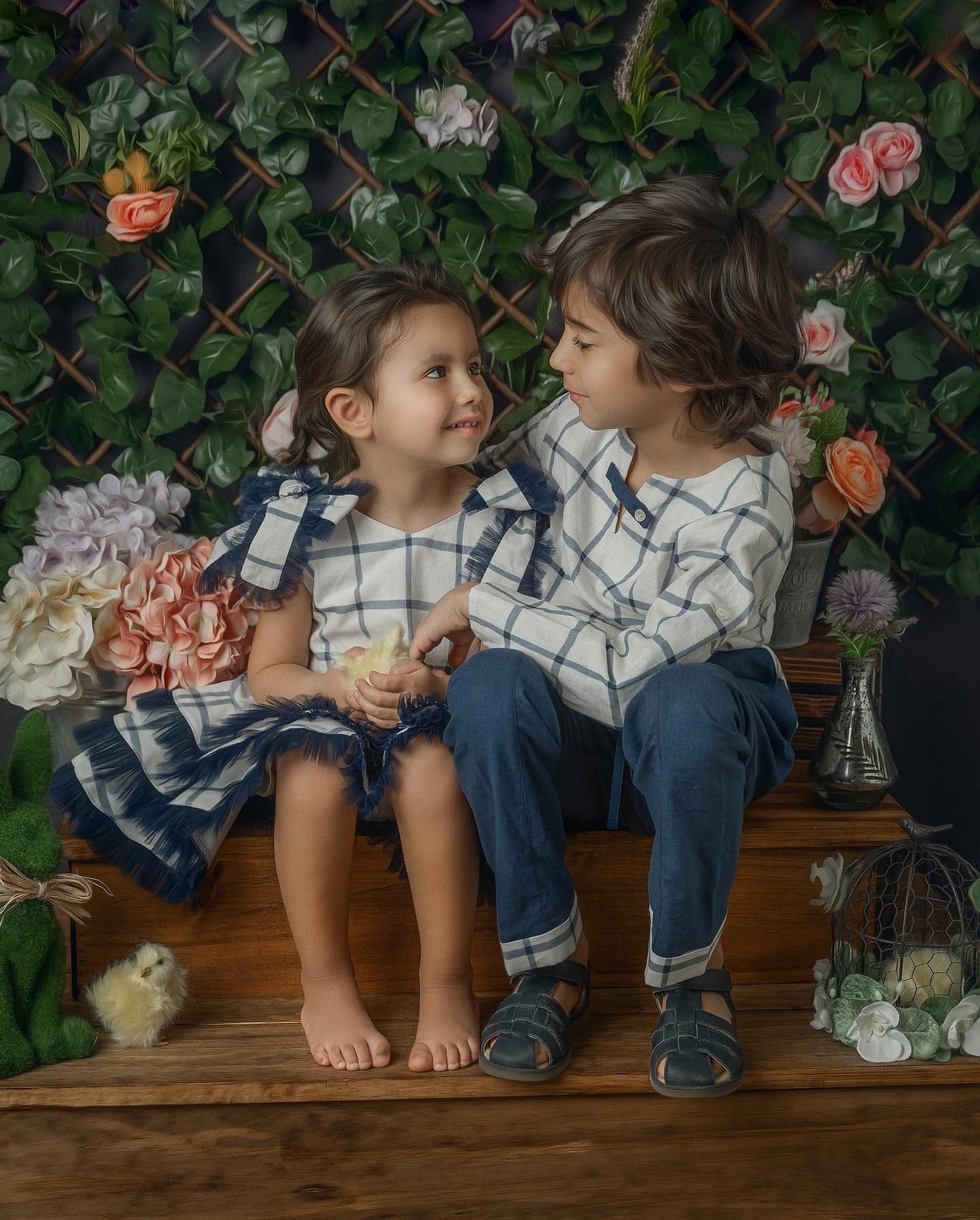 Boy | Checkered Linen Top and Pants Set
