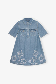 Broderie Anglaise Mini Dress | Light Blue Stone