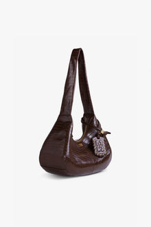 Brown Croco Medium Hobo Bag | Chocolate Fondant