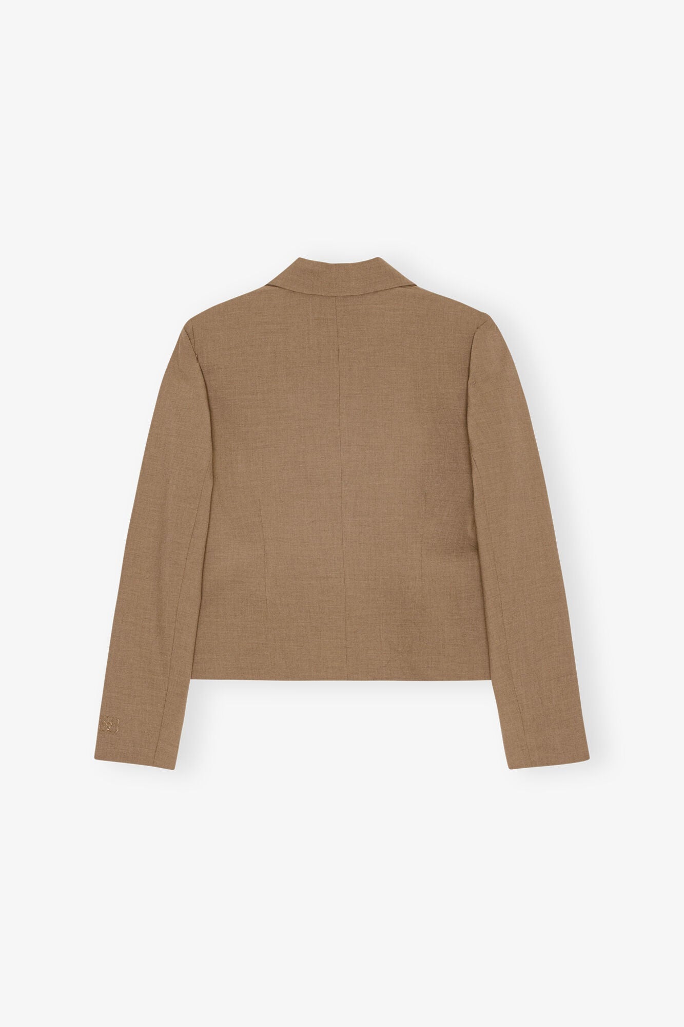 Brown Drapey Melange Fitted Blazer | Tiger's Eye