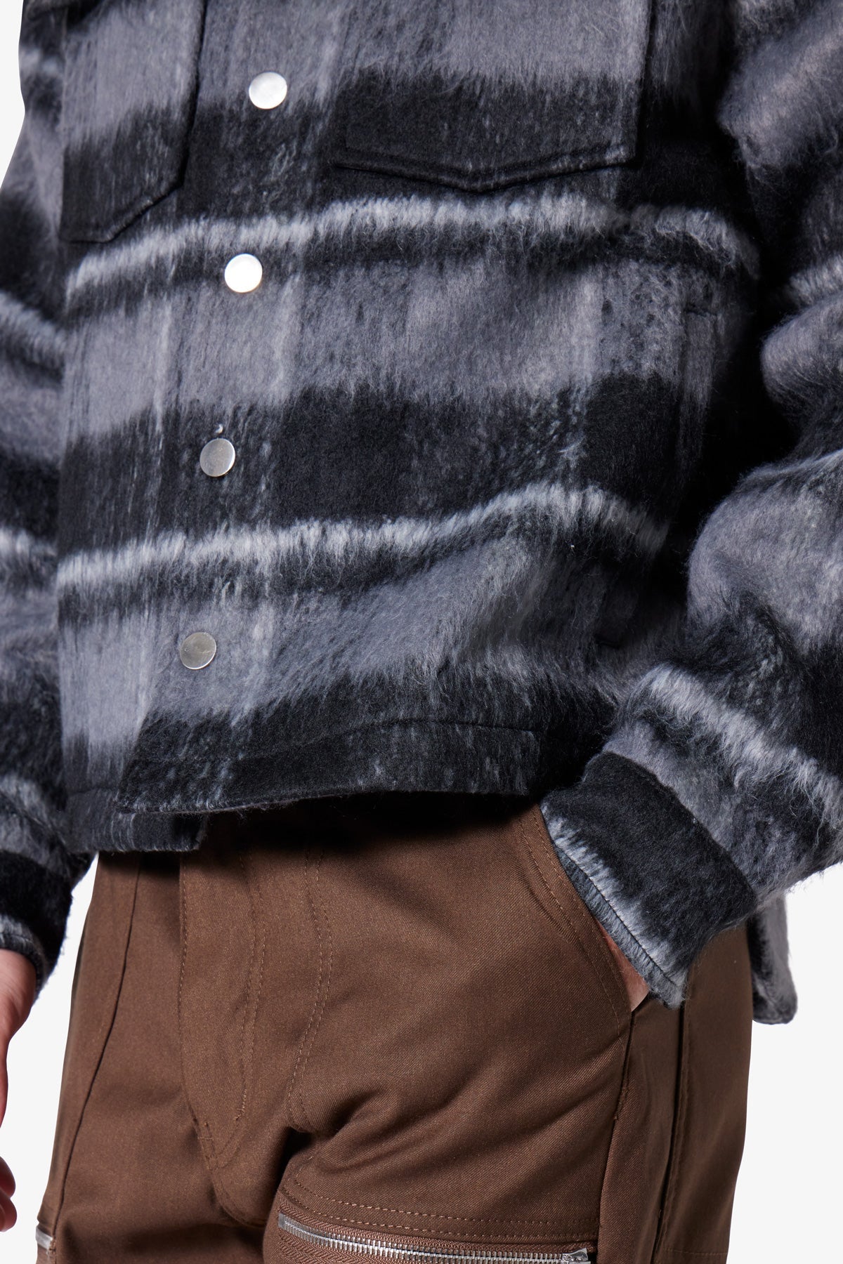Brushed Flannel Jacket | Black/Grey
