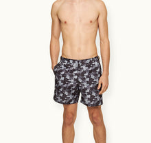 Bulldog Blossom Print Mid-Length Swim Shorts | Piranha Grey