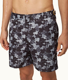 Bulldog Blossom Print Mid-Length Swim Shorts | Piranha Grey