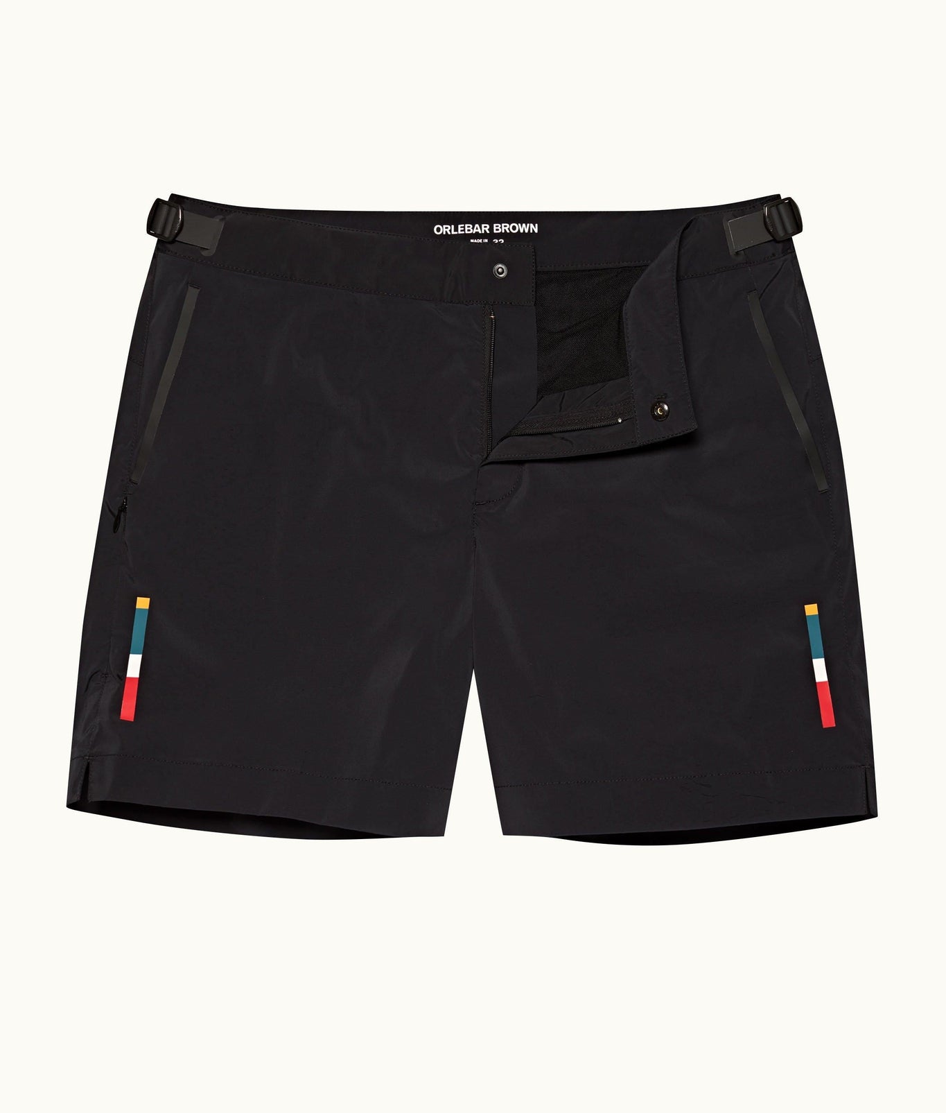 Bulldog Bonded Bonded Tape Mid-Length Swim Shorts | Black