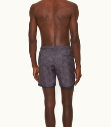 Bulldog Drawcord Tiescape Print Mid-Length Drawcord Swim Shorts | Azul Blue/Firestone