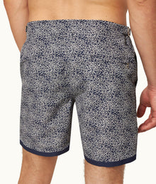 Bulldog Floral Mid-Length Swim Shorts | Midnight Navy