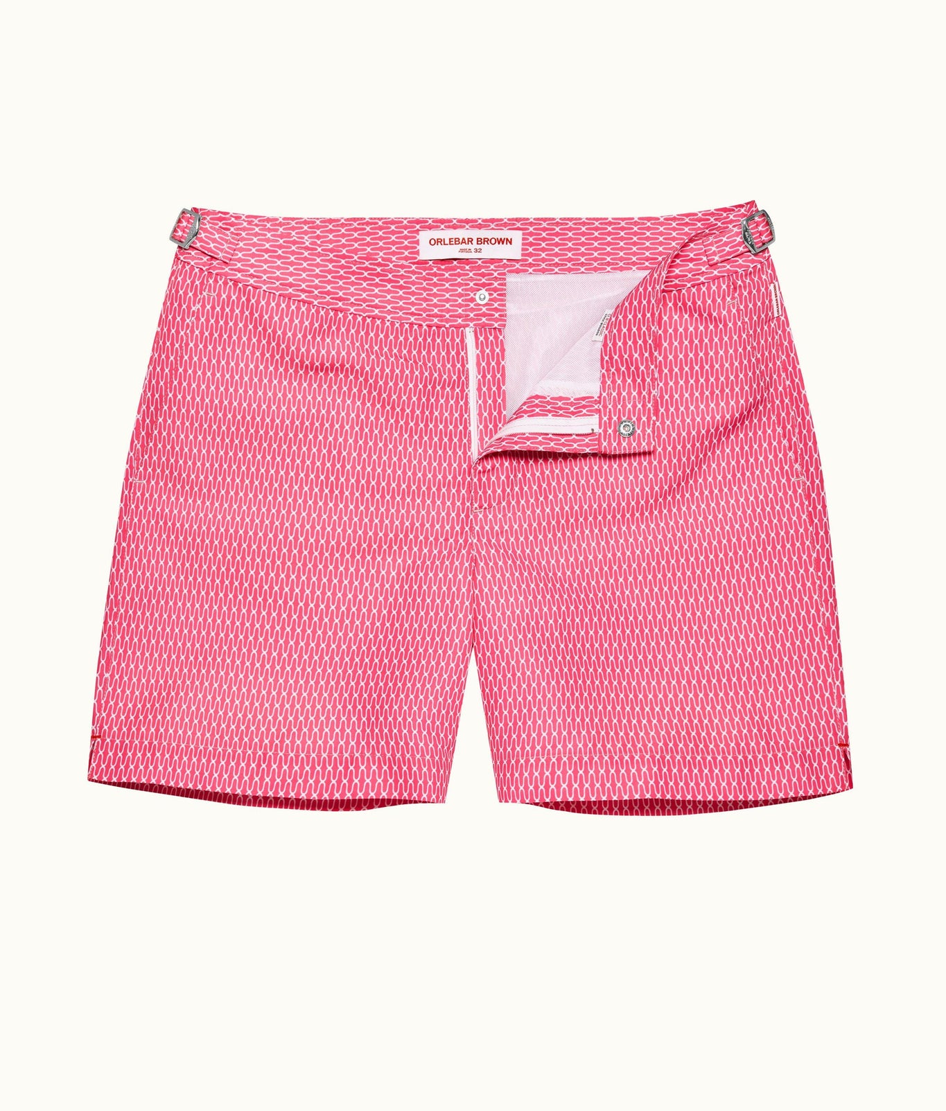 Bulldog Geo Pointpart Mid-Length Swim Shorts | Wham/White