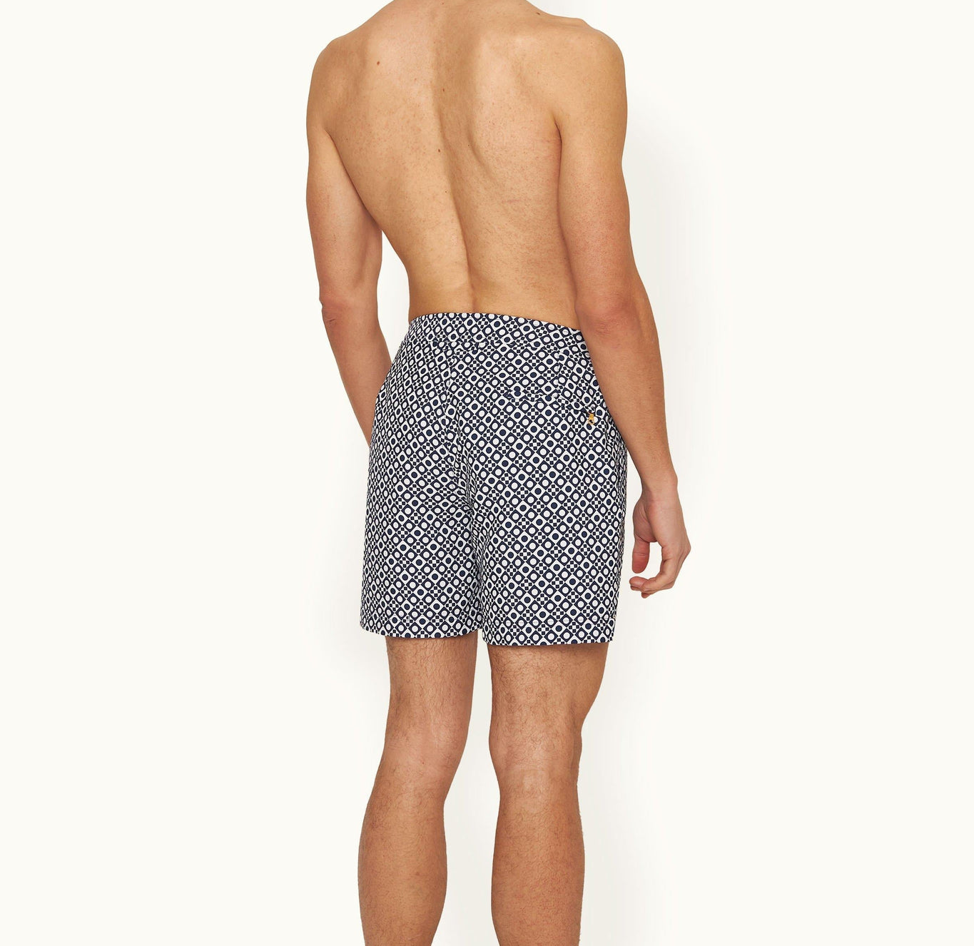 Bulldog Jacquard Domi Jacquard Mid-Length Swim Shorts Woven | Night Iris/White Sand