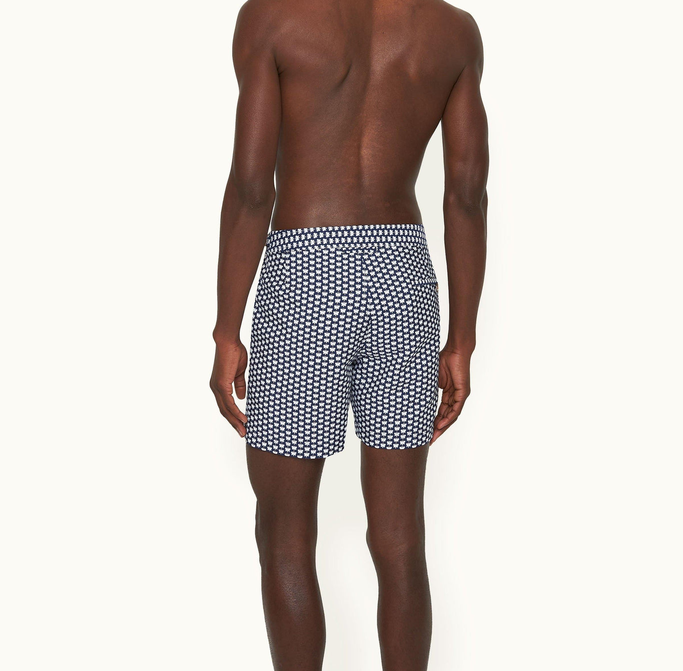 Bulldog Jacquard Flutter Jacquard Mid-Length Swim Shorts Woven | Night Iris/White Sand