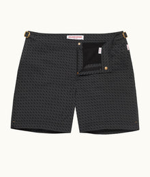 Bulldog Orbit Jacquard Mid-Length Swim Shorts | Piranha Grey