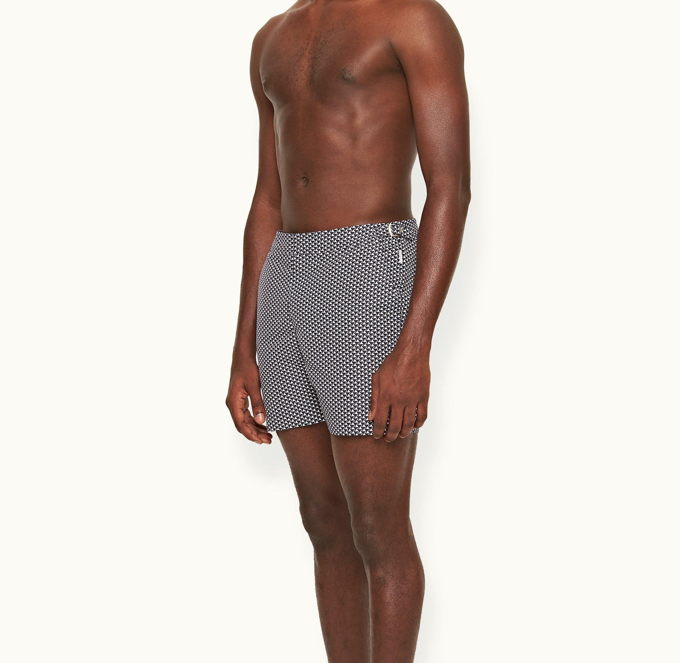 Bulldog Pax Print Mid-Length Swim Shorts | Night Iris