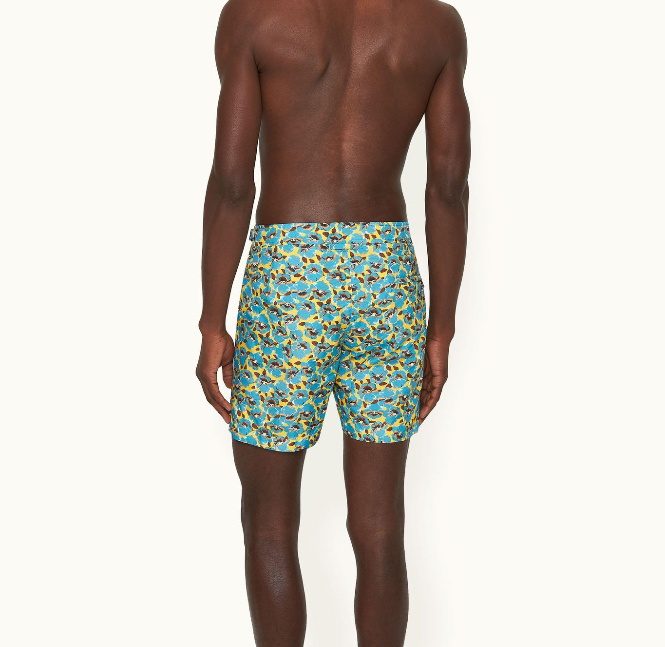 Bulldog Petal Print Mid-Length Swim Shorts | Lemon Meringue