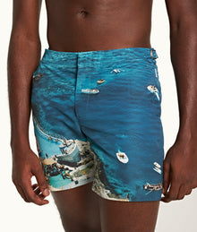 Bulldog Photographic Print Mid-Length Swim Shorts | Seaside Swimming