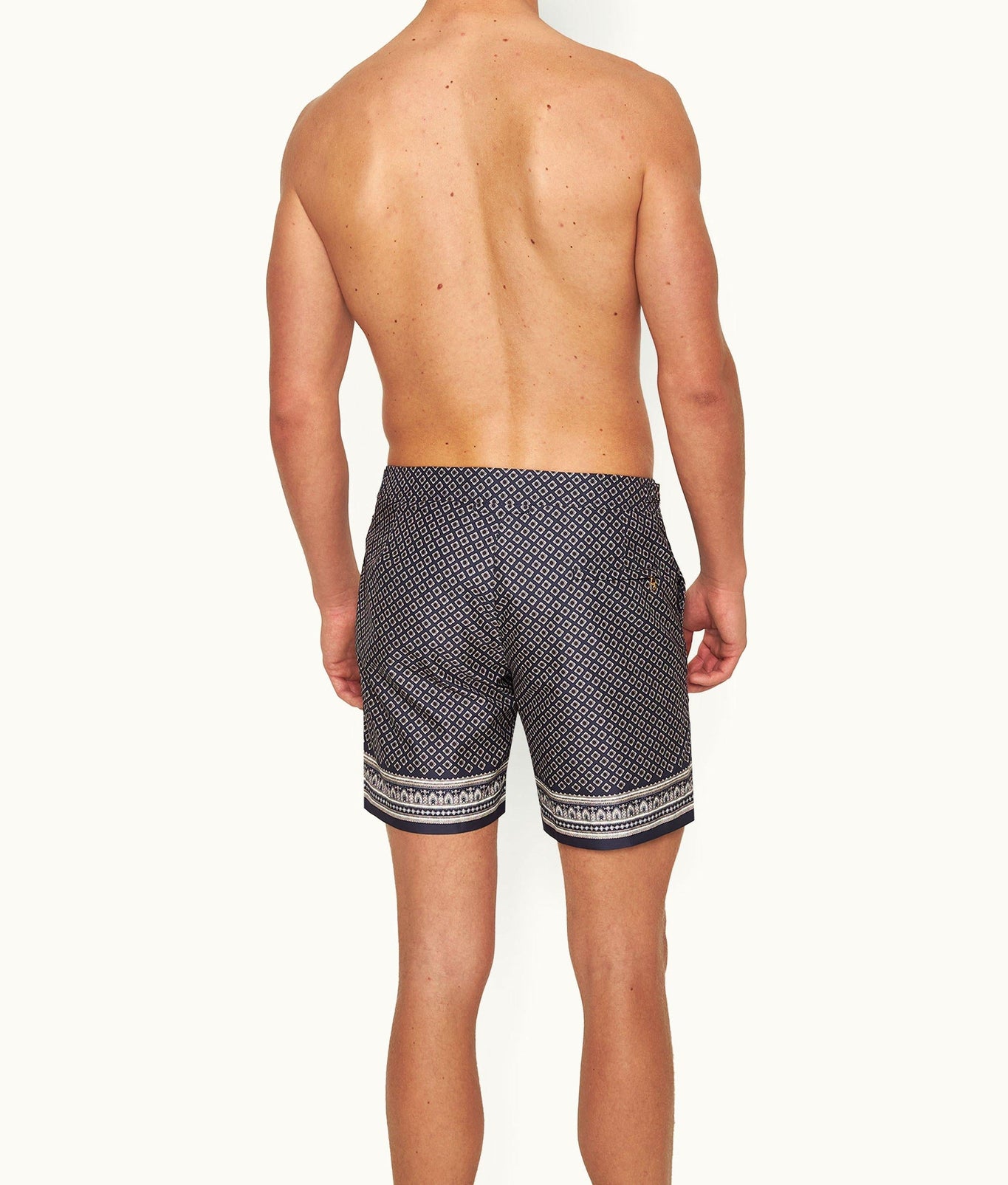 Bulldog Solmio Geo Floral Print Mid-Length Swim Shorts | Night Iris