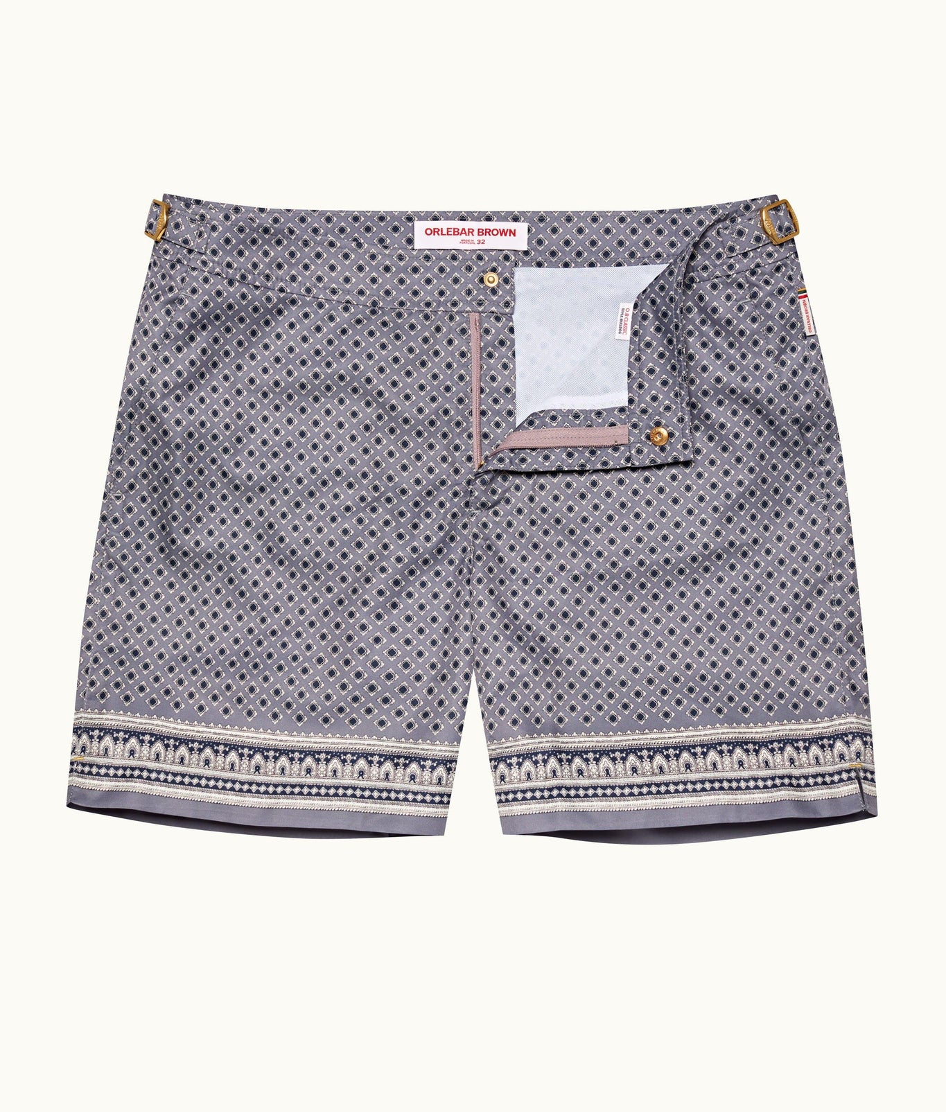 Bulldog Solmio Print Mid-Length Swim Shorts | Taro