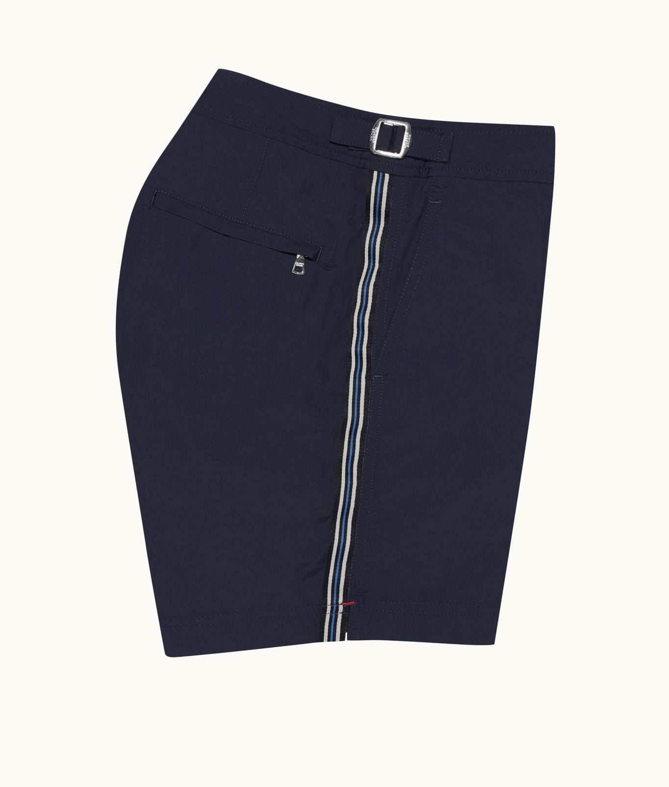Bulldog Tape Stripe Mid-Length Swim Shorts | Midnight Navy/Tidal