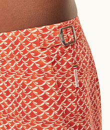Bulldog Wave Print Mid-Length Swim Shorts | Firestone