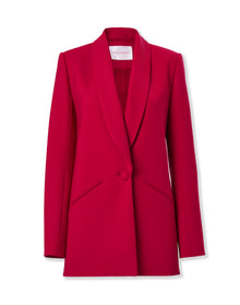 Shawl Lapel Single Breasted Jacket | Claret
