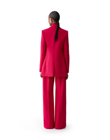 Shawl Lapel Single Breasted Jacket | Claret