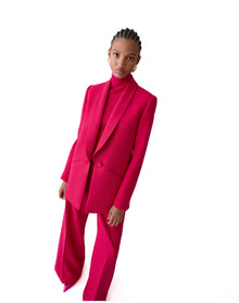 Shawl Lapel Single Breasted Jacket | Claret