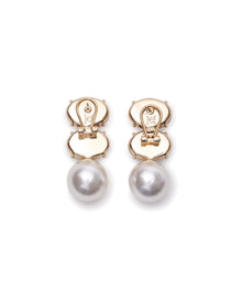 Duo Crystals & Pearl Earrings | Black Multi