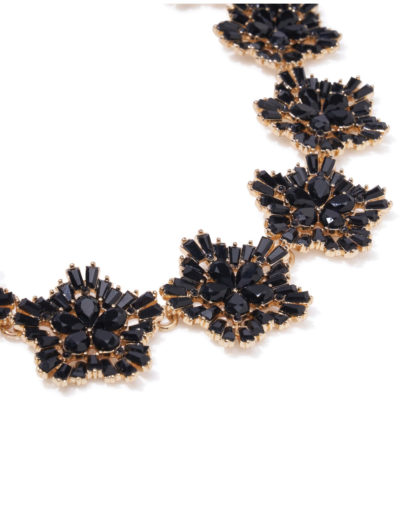 Crystal Snowflake Necklace | Black