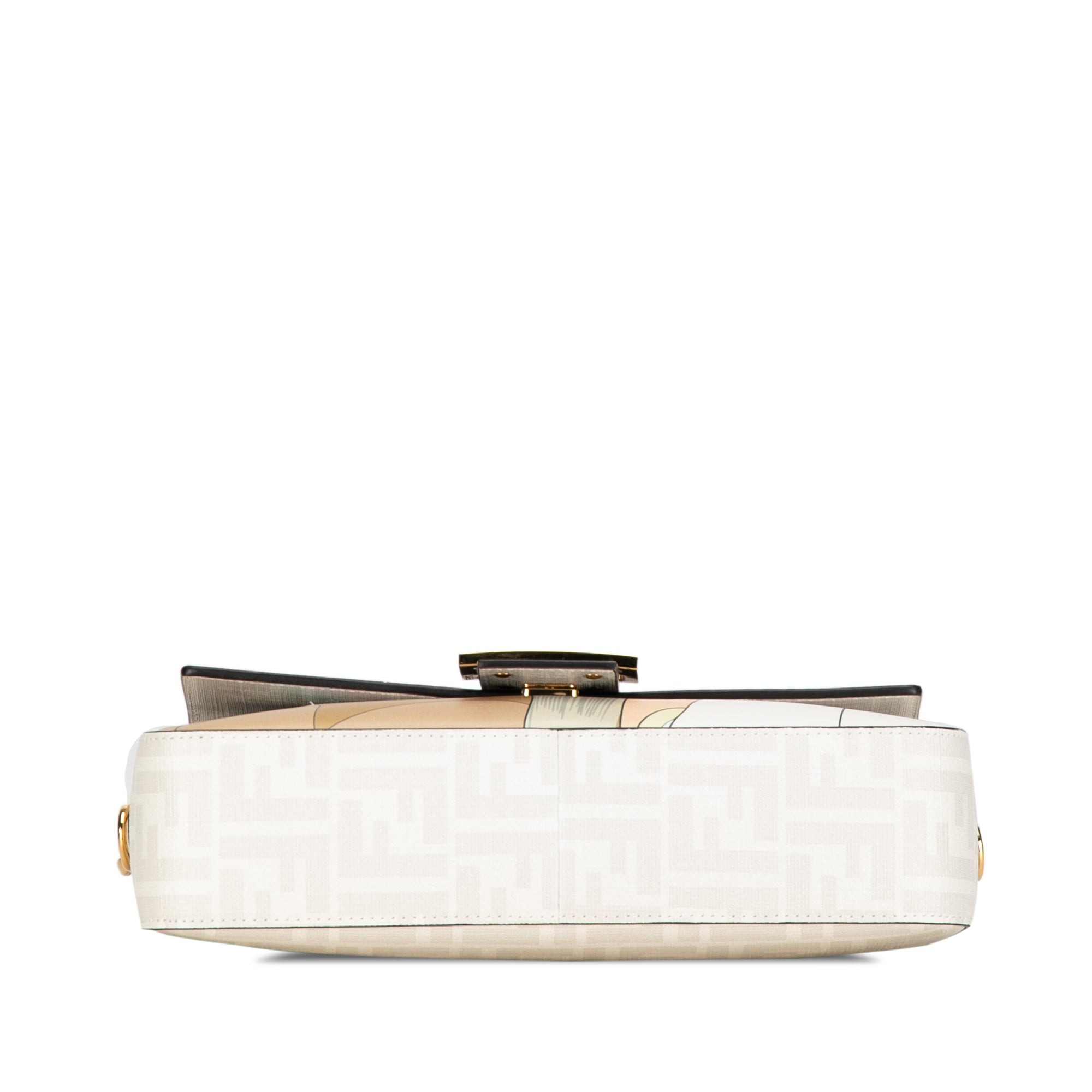 Fendi | Pre-Owned Zucca Graphic Print Coated Canvas Bikini Girls Baguette Satchel | White