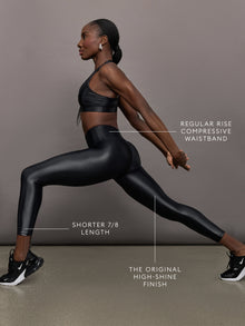 Regular Rise 7/8 Legging in Takara Shine | Black