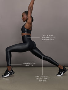 High Rise 7/8 Legging in Takara Shine | Black