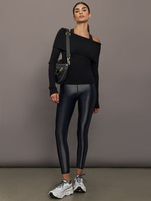 High Rise 7/8 Legging in Takara Shine | Black