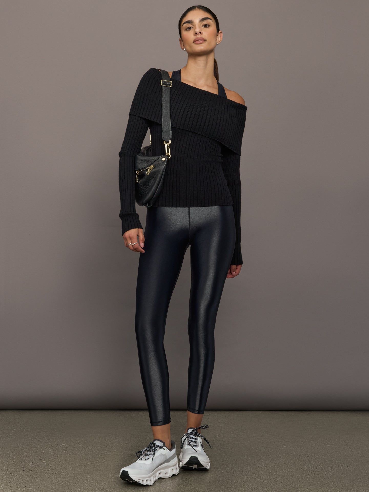 High Rise 7/8 Legging in Takara Shine | Black