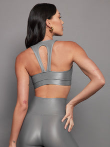 Carbon38 | Action Bra 2.0 in Takara Shine | Steel Grey