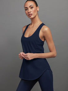 Long RacerBack Tank | Navy Blazer
